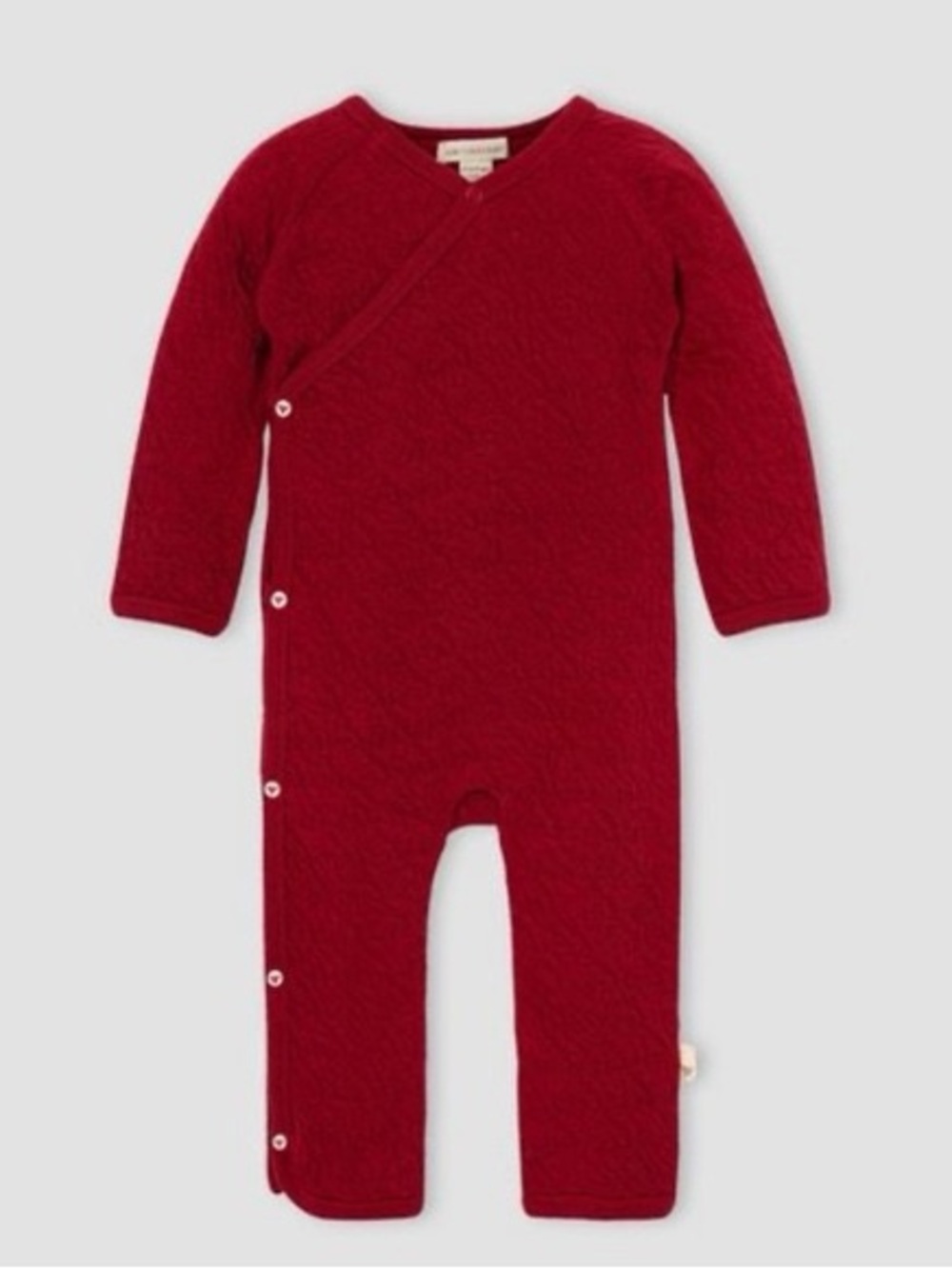 Burt's Bees Baby Quilted Red Snap-Front One-Piece